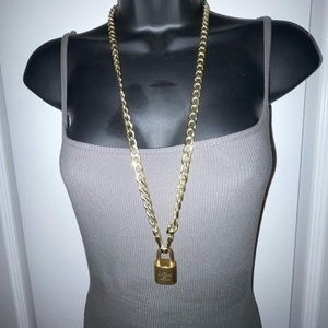 Louis Vuitton Lock (no key) on 22in Gold Plated Chain